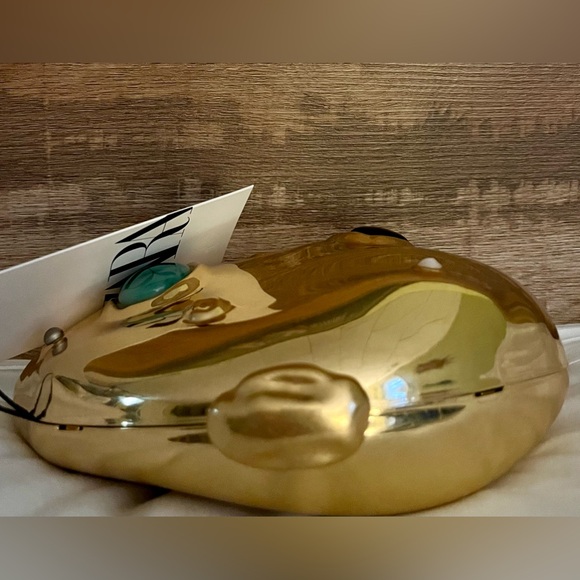 Zara NWT Gold Caja Metecrito Joya Jeweled Small Hard Case Crossbody Bag - Picture 4 of 11